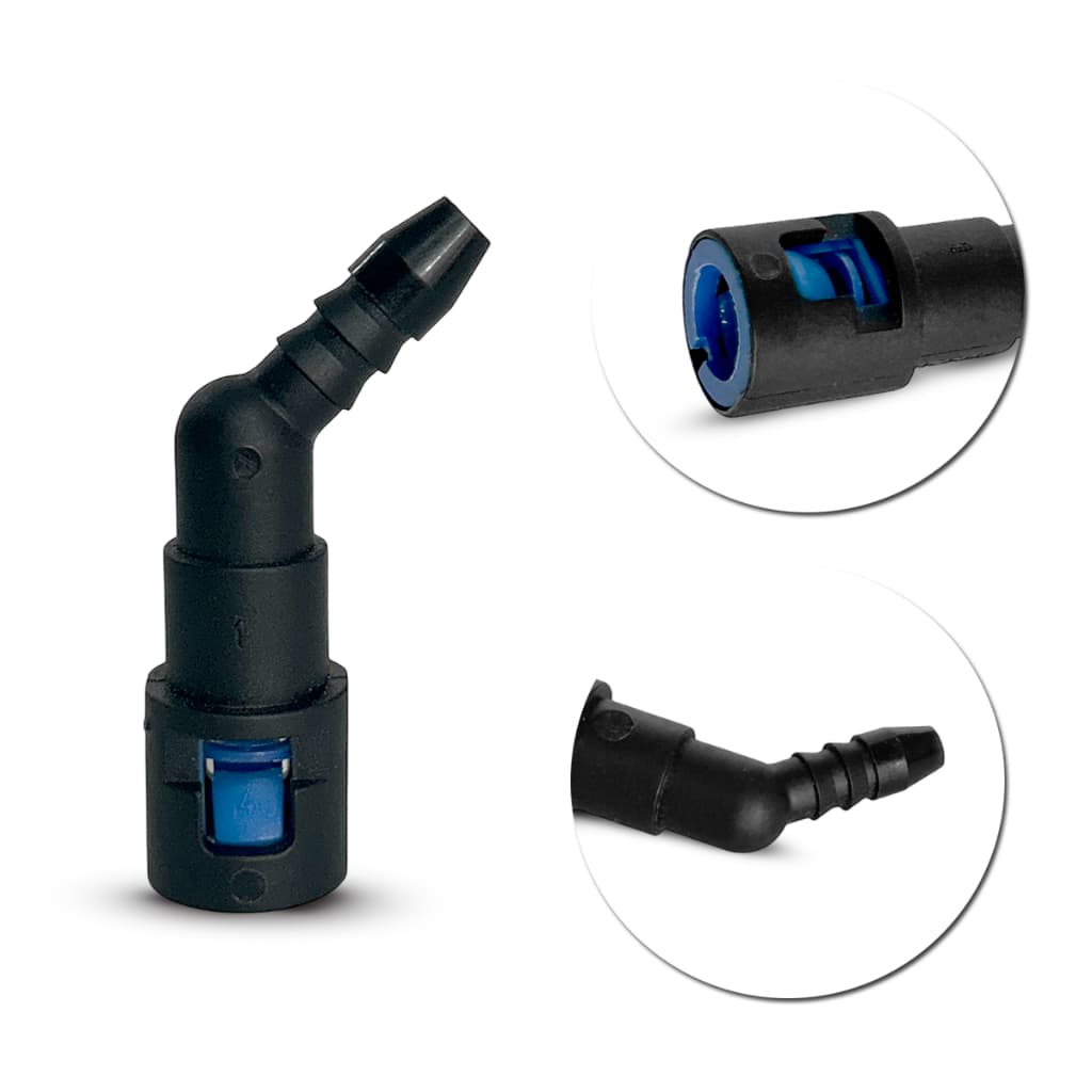 Conector Quick Engate Rápido Mangueira Combustível 45º 6mm