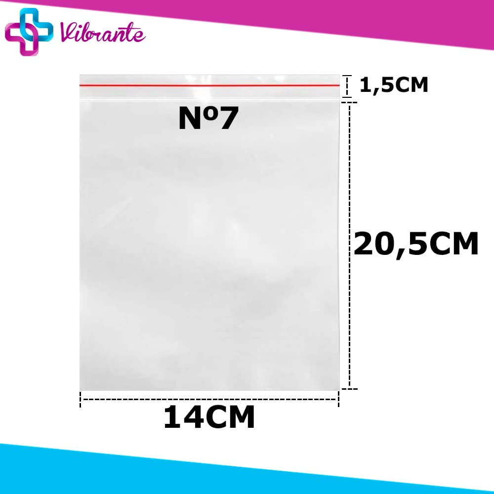 Saco Zip 14x20 C/100un Saquinho Plástico Hermético Nº7