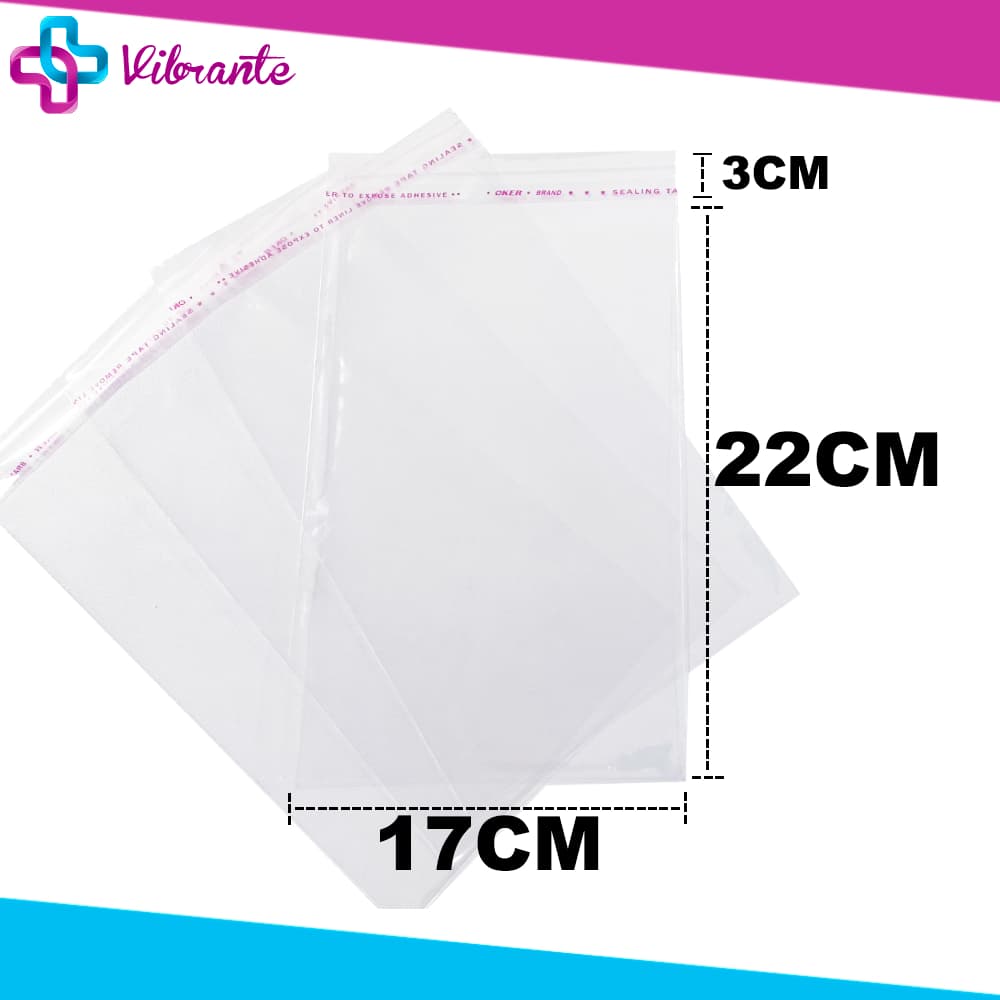 Saco Adesivado 17x22 C/100un - Saquinho Plástico Transparente