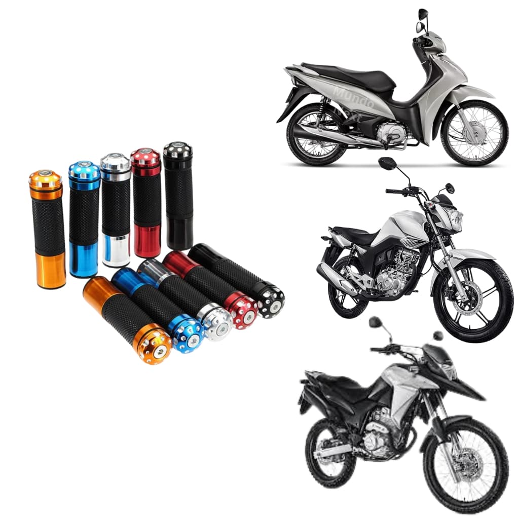 Par de Manopla Punho Moto Esportiva De Alumínio Modelo Universal- Cores Diversas