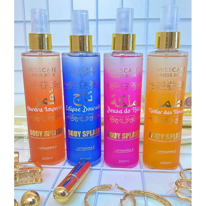 Body Splash By Miss Rose Desodorante Colônia Árabe Com Vitamina E Alta Fixação