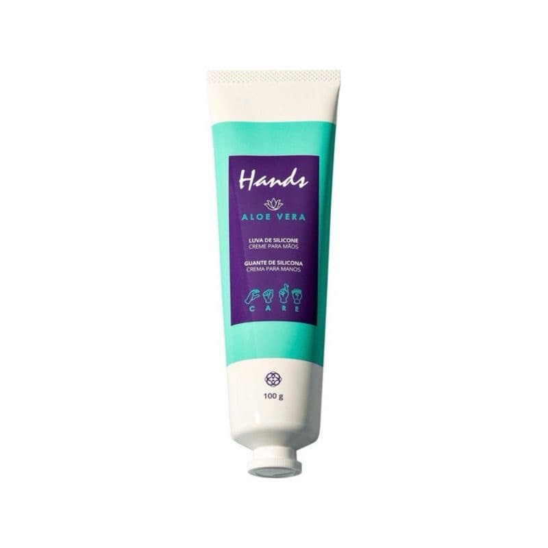 Luva De Silicone Aloe Vera Creme Para As Mãos Hands 100g
