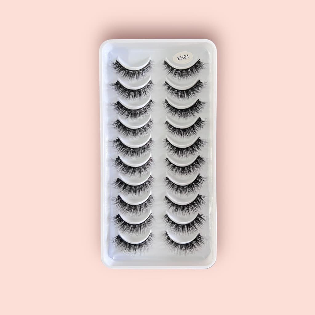 cartela cilios posticos 3D naturais 10 pares