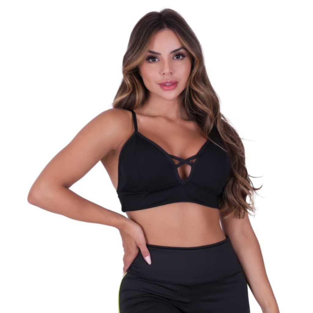 Top Academia Fitness Com Bojo Removível Alça Fina Suplex