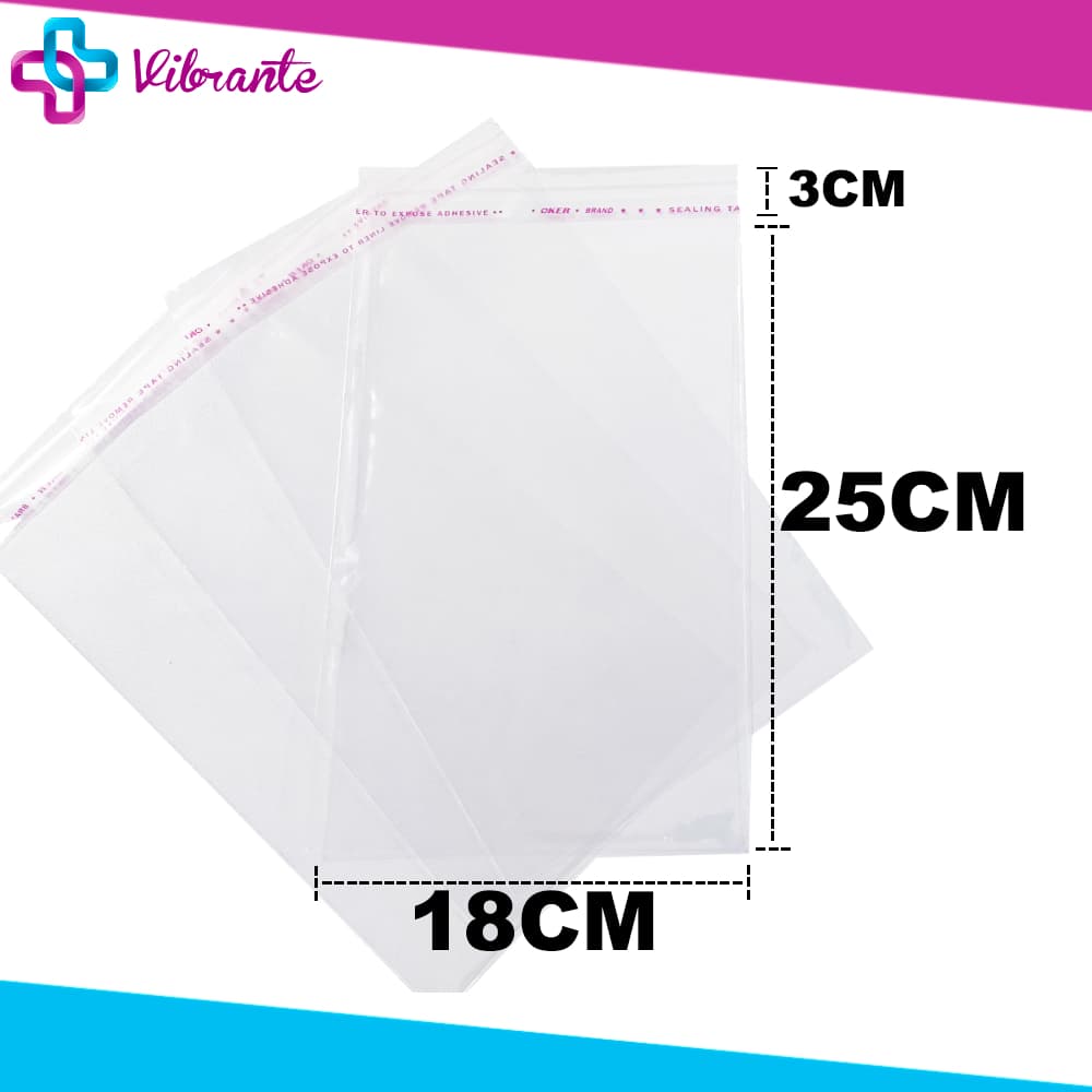 Saco Adesivado 18x25 C/100un - Saquinho Plástico Transparente