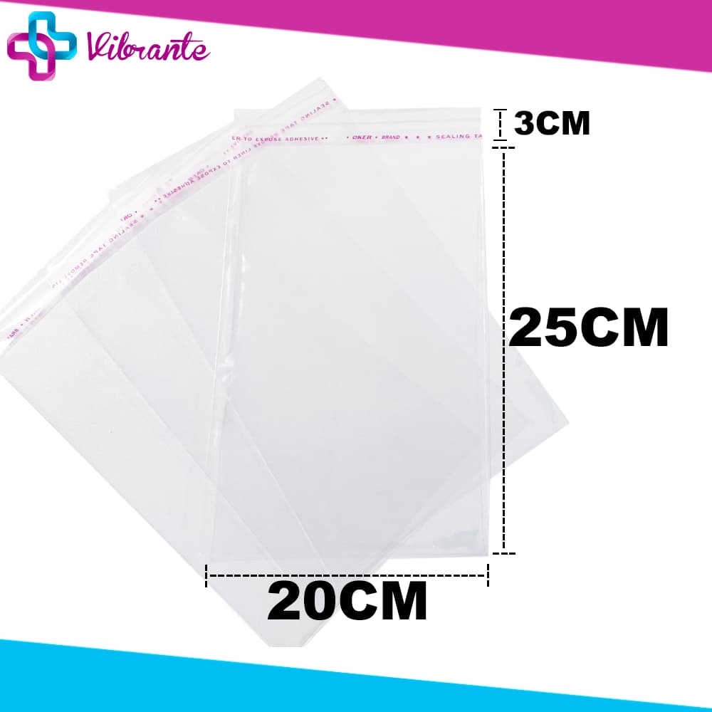 Saco Adesivado 20x25 C/100un - Saquinho Plástico Transparente