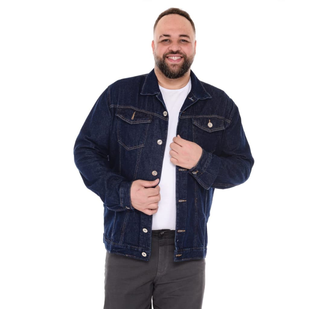 Jaqueta Masculina Plus Size Jeans Azul  Escuro Alleppo Jeans
