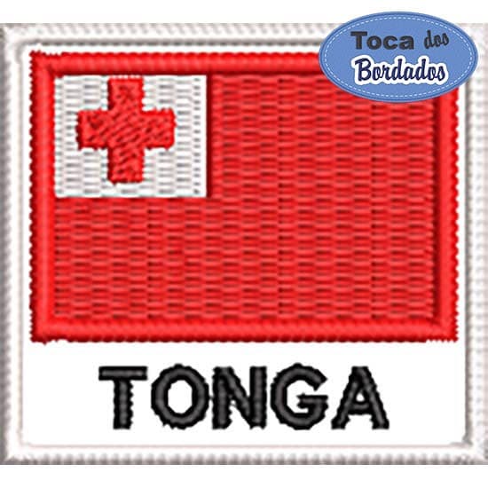 Patch Bordado Bandeira Tonga 4,5x5 cm Cód.BDN240