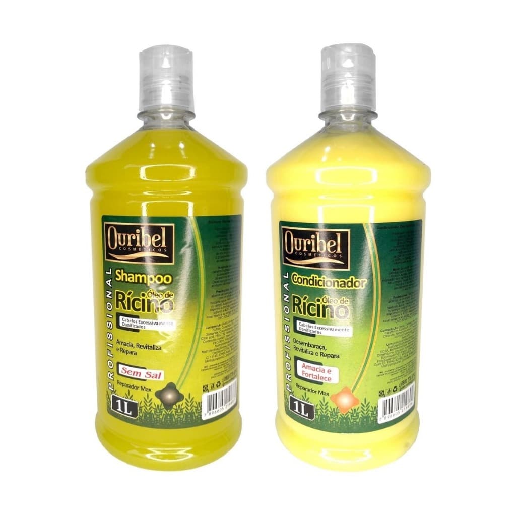 Kit Shampoo e Condicionador Ouribel Óleo de Rícino 1LITRO