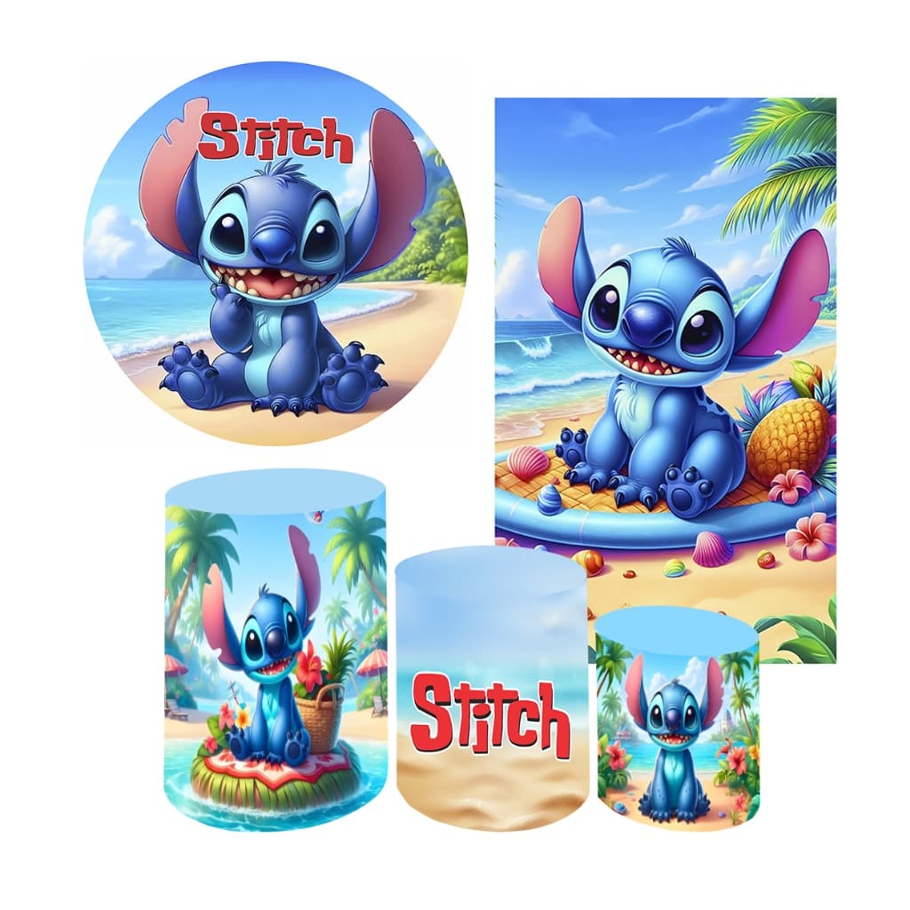 Trio Capa Cilindro Vest Fácil Painéis Casado Festa Stitch 2
