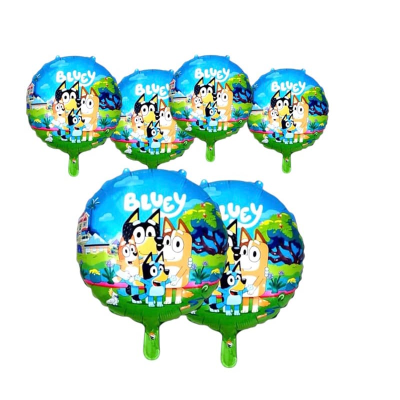 10pcs  Balão metalizado Bluey para decoração de aniversário e festa