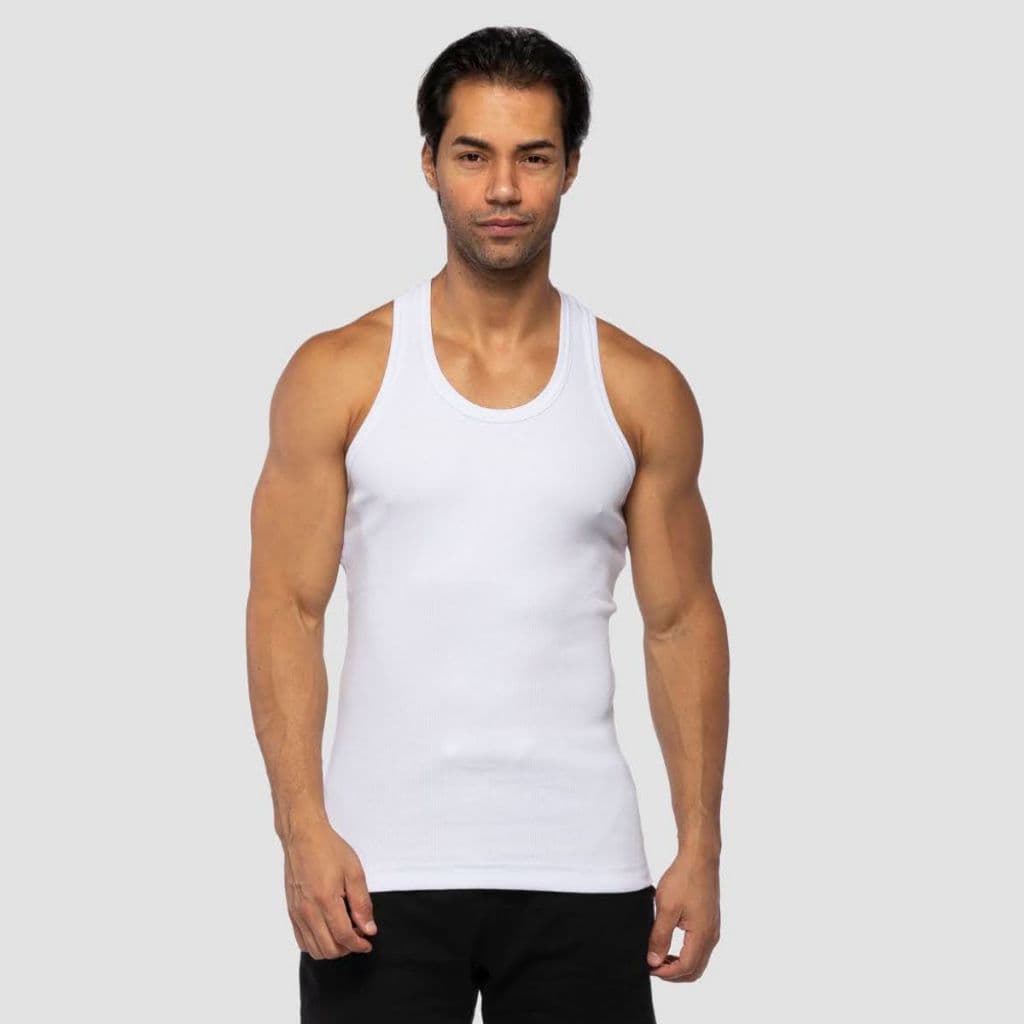 Kit 20 Regatas Masculinas Caneladas Estilo Americano