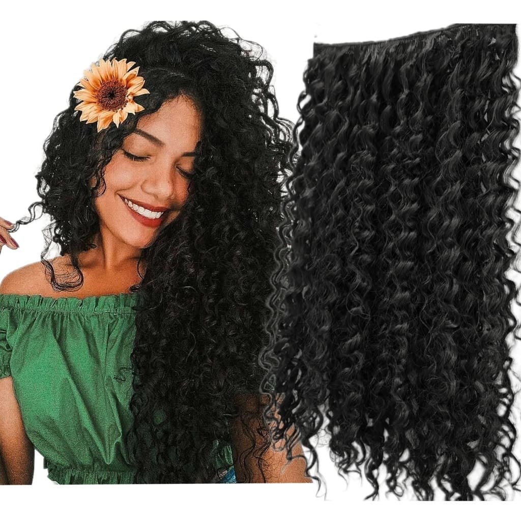 Aplique de Cabelo Cacheado Tic Tac , Mega hair Orgânico 60 Apliques e Penteados, Mega Hair, preto, No Italiano, Fio a Fio, Queratina, Entrelace