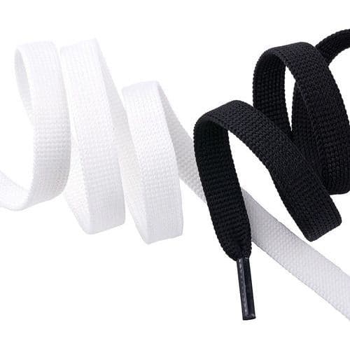 Cadarço Atacador Achatado 5 Pares Branco Preto Alta Qualidade Tênis Bermuda Moletom Tamanho 130cm
