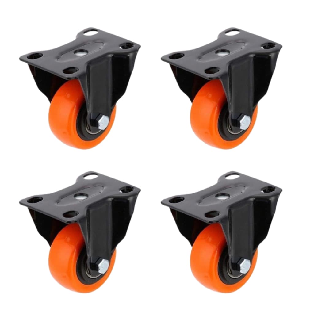 Kit 4 Rodinhas Rodizio 2 Polegadas Base Fixa Rodízio Anti-risco Roda Super Reforçada 150kg