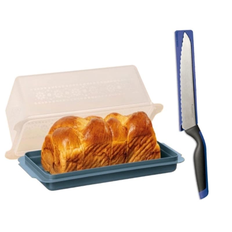 KIT PORTA PÃO 3L MOSAICO + FACA PARA PÃO UNIVERSAL SERIES - TUPPERWARE