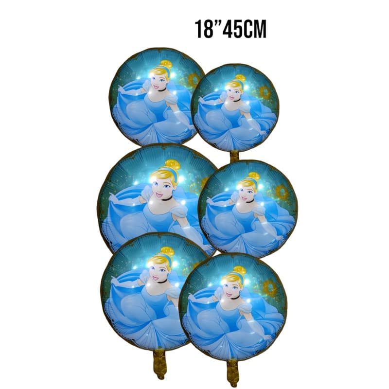 10pcs  Balão metalizado Princesa Cinderela para decoração de aniversário e festa