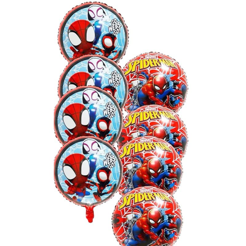10pcs  Balão metalizado Homem-Aranha para decoração de aniversário e festa