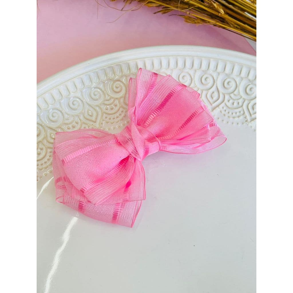 Laço infantil / Laço médio   /Laço rosa  /Laço delicado /Laço de festa / Laço de organza