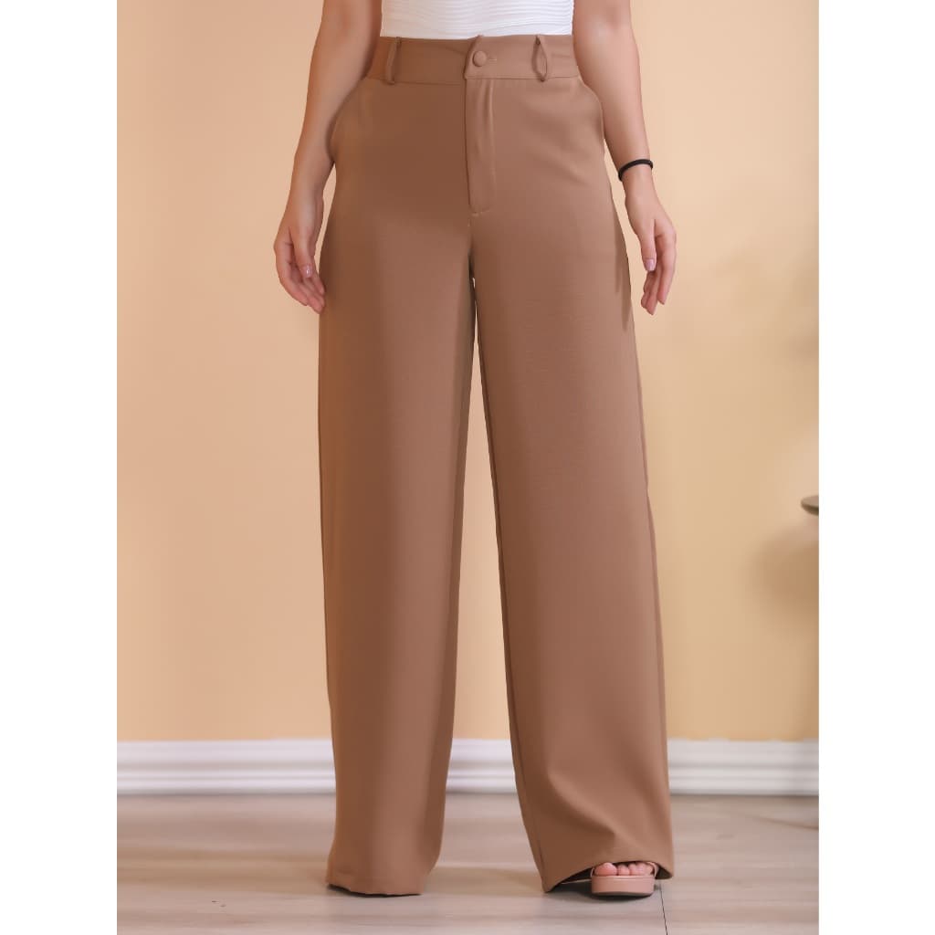 Angel city calca pantalona/liso/cintura alta/alfaiataria/verao/moda feminina