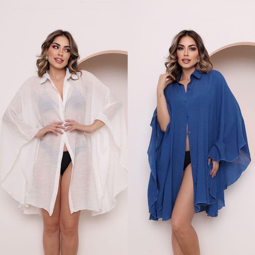 Saida De Praia Feminina Camisa Plus Size