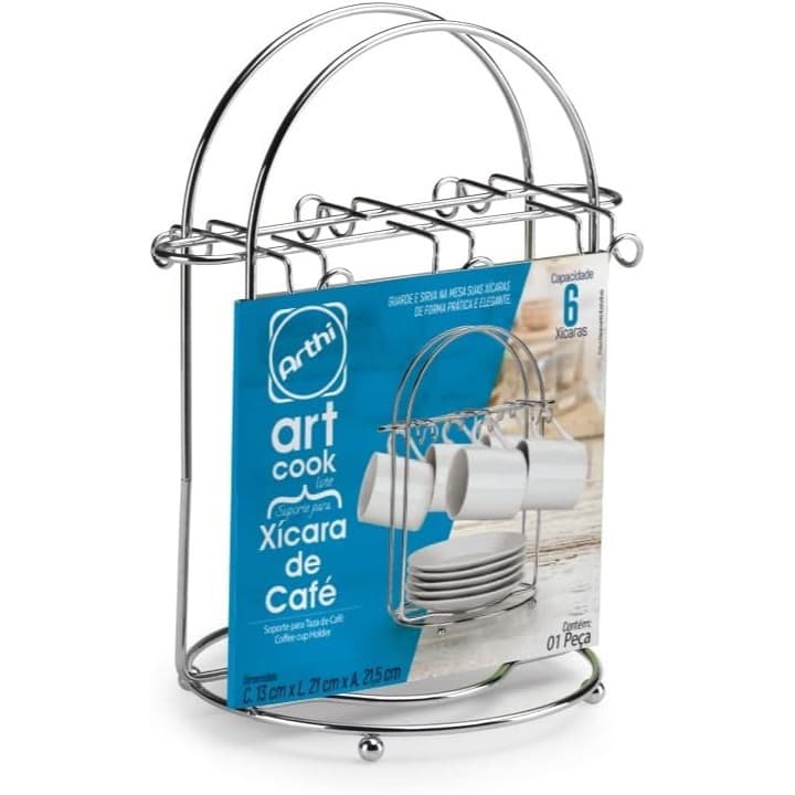 Suporte de Xícara de Café Cromado ARthi