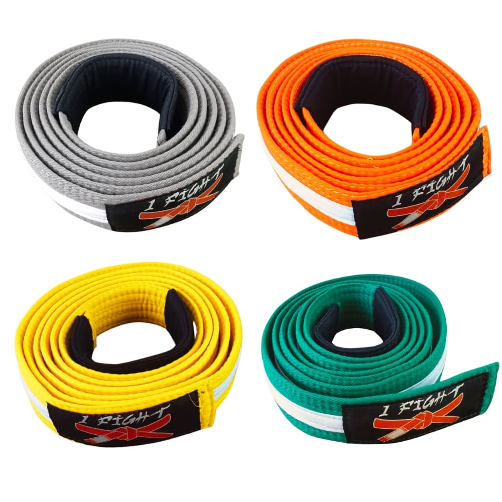 Faixa de Jiu Jitsu Infantil Fita Branca Ponta Preta