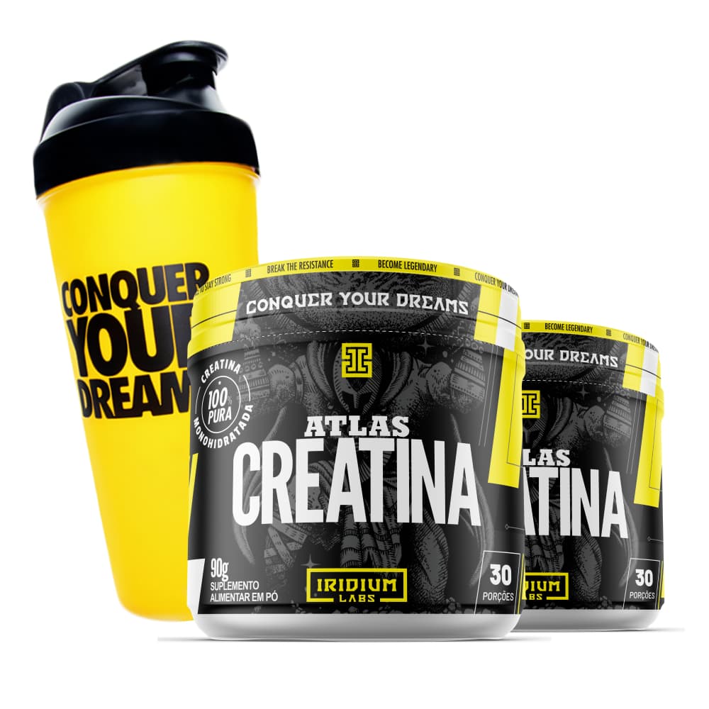 Kit 2x Creatina Atlas 90g + Coqueteleira - Iridium Labs