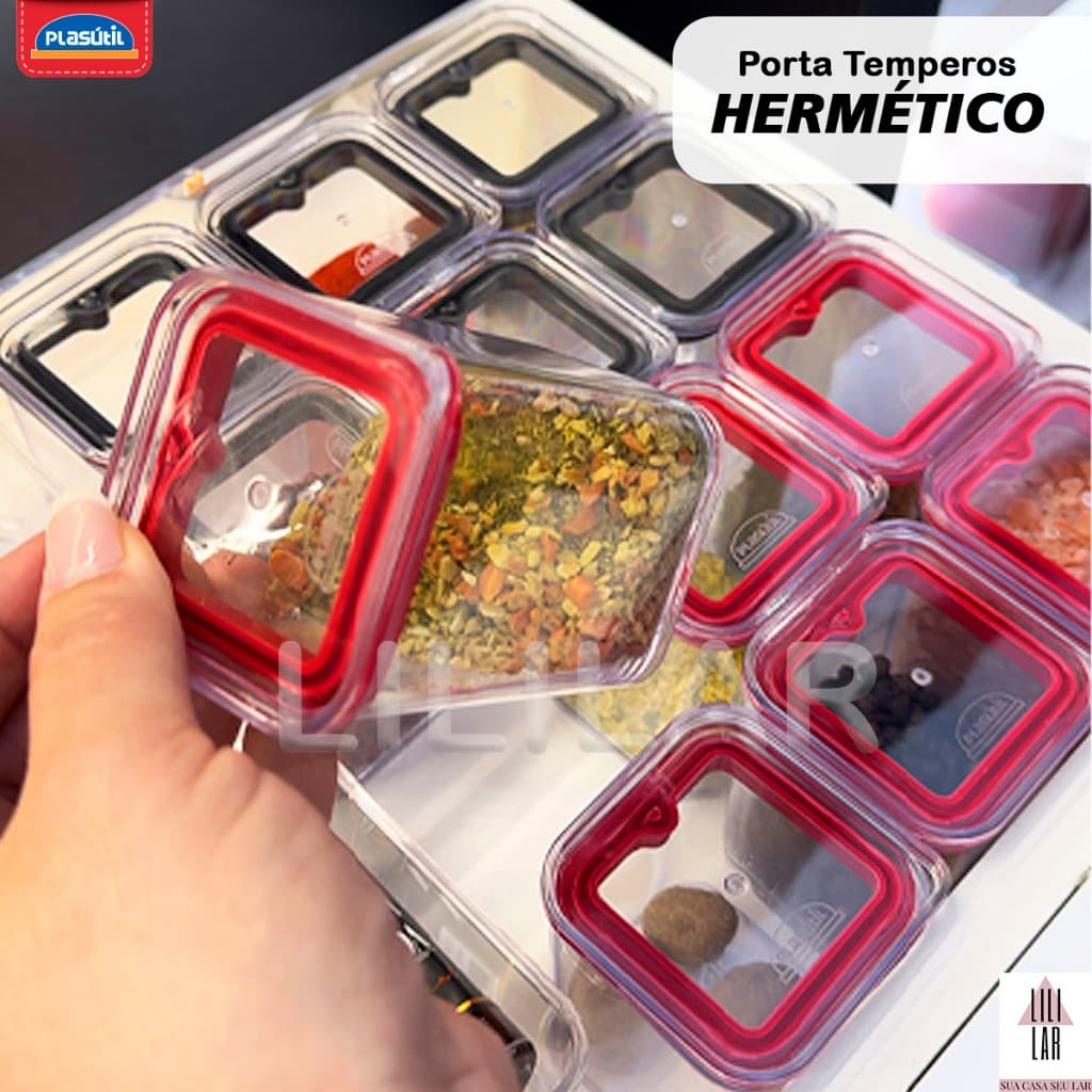 Porta Temperos Hermético Condimentos Organizadores Acrílico 160ml