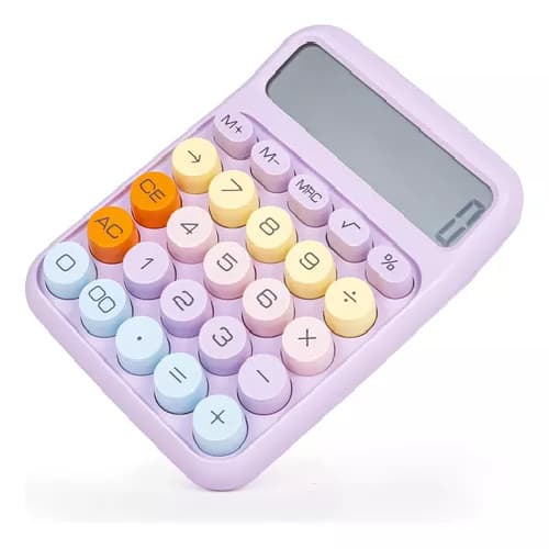 Calculadora Super Premium Tecla Mecânica Alta Durabilidade Cor Lilás