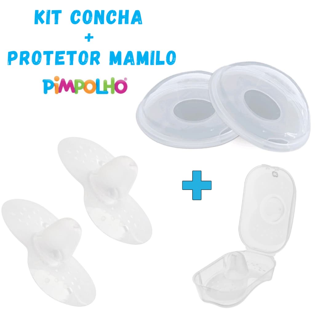 kit concha coletora + protetor de mamilo amamentação Pimpolho
