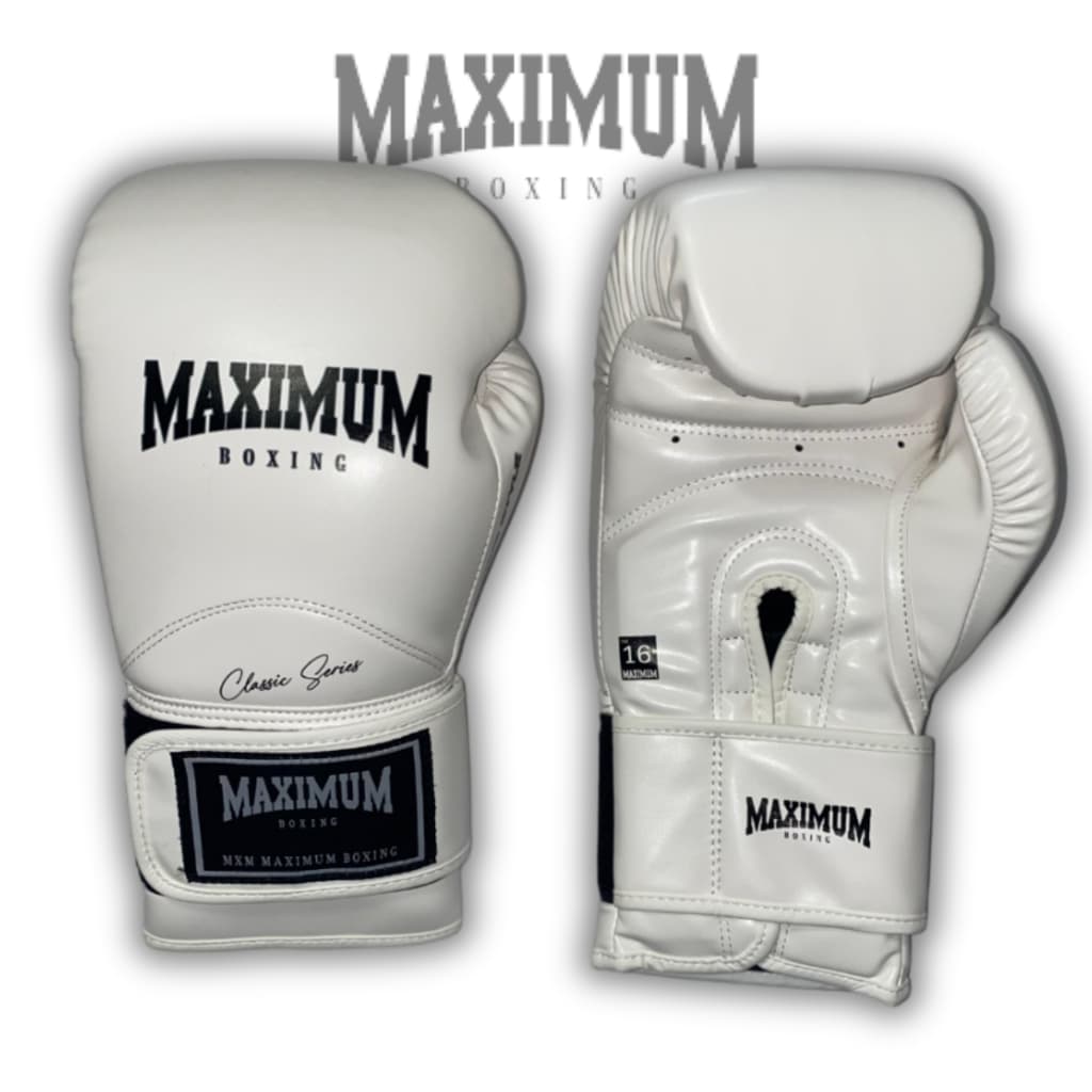 Par de luvas Para Boxe / Muay Thai - Maximum New Classic Branca