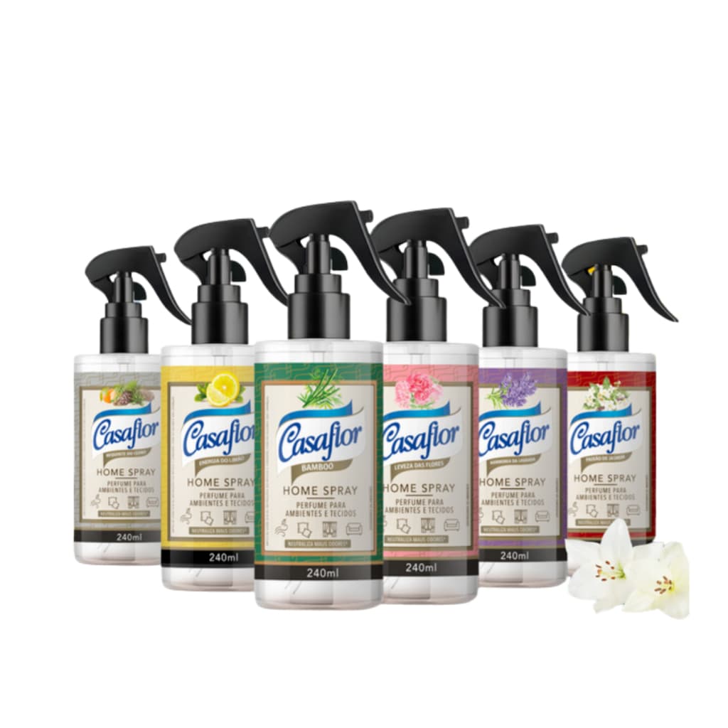 Home Spray 2 em 1 Casa Flor Perfuma Ambiente e Tecidos 240ml Escolha a Fragrância
