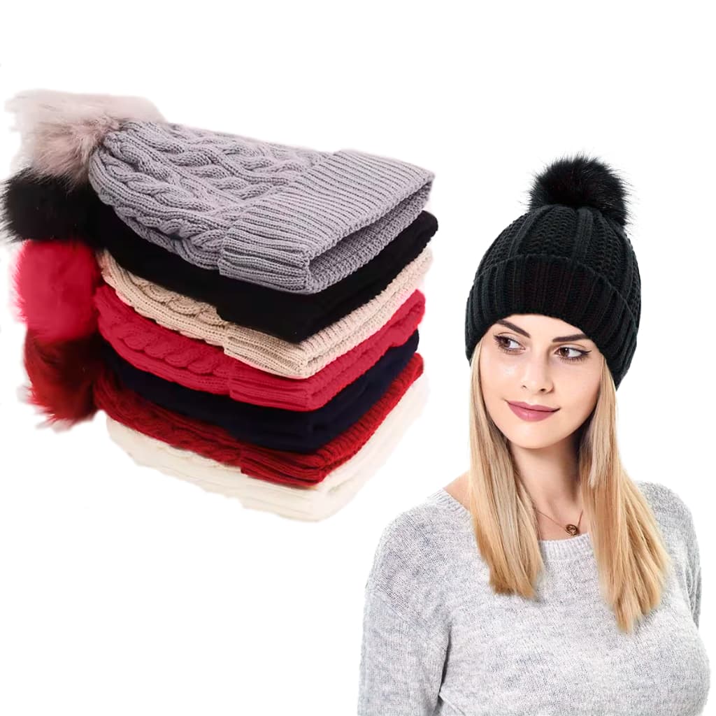 Capuz Toca Gorro Lã Forrada Pompom Blogueira Quente Frio Feminina Atacado Kit Revenda Estilo Moda