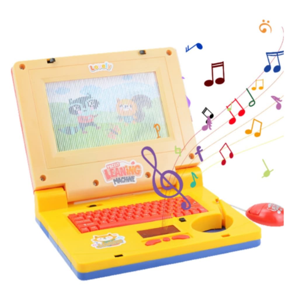 Notebook De Brinquedo Laptop Infantil Musical com Luz Infantil com Figurinhas para Personalizar