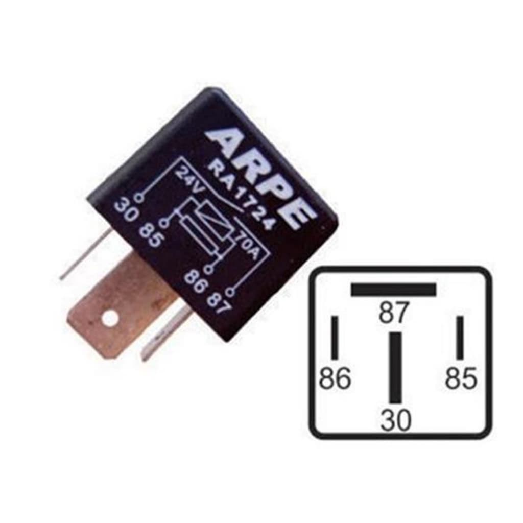 Rele Auxiliar 24V 70A 4 Terminais (RA1724S) - Arpe