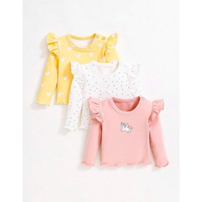 3 Blusas básicas infantil de 6 a 9 meses