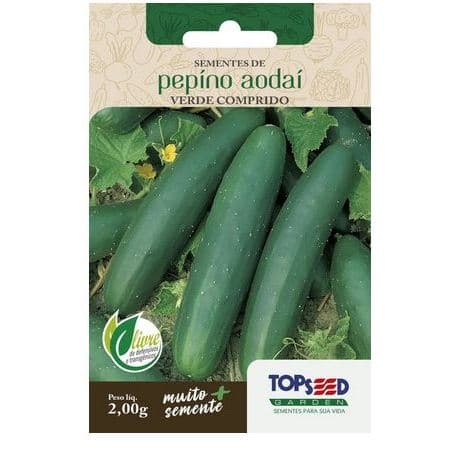 Sementes do Pepino Verde Comprido Para Hortas e Vasos