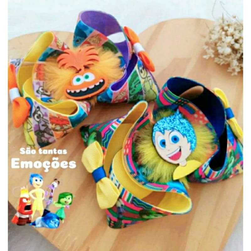 Laço de Cabelo Infantil Divertidamente/ Emoções
