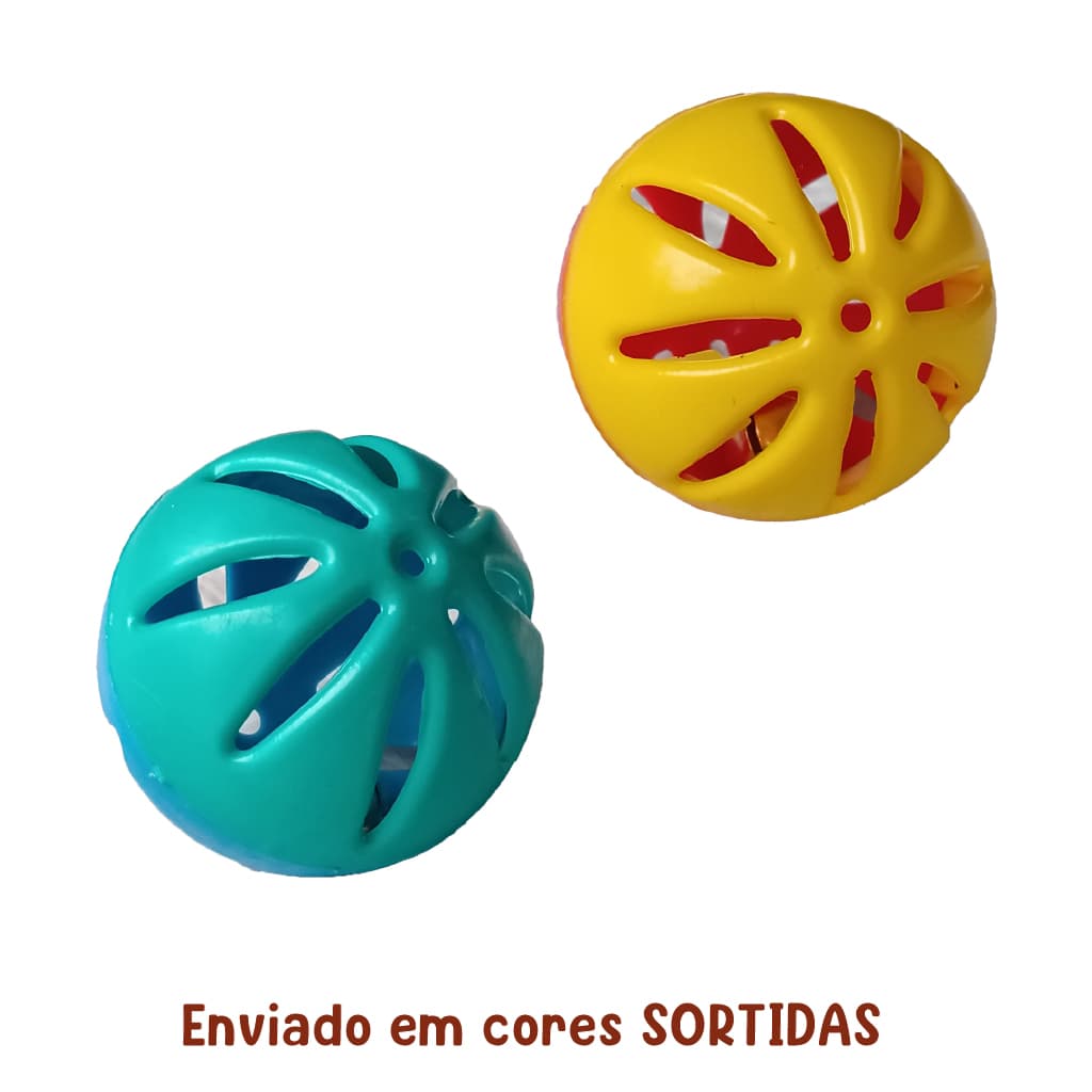 2x Bola Bolinha Brinquedo Com Guiso Caes, Gatos, Aves E Pets Diversos Calopsita Papagaio