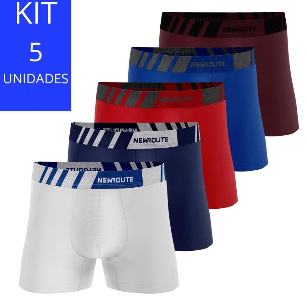 Kit 5 Cueca Box Cuecas Boxer Masculino Microfibra ou Algodao