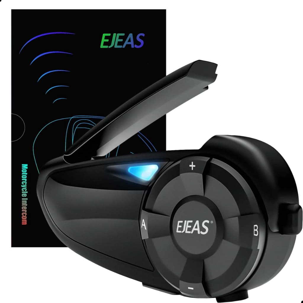 Intercomunicador Capacete Moto Ejeas Q7 Fone Bluetooth 800m Bateria 30hs Conecta Até 7 Redução Ruído