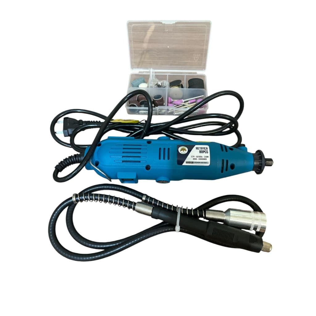 Mini Micro Retífica 80pçs + Chicote Mega Promoção