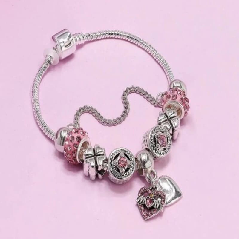 Pulseira Berloques Prata Feminina Presente moda/Modelo aleatório