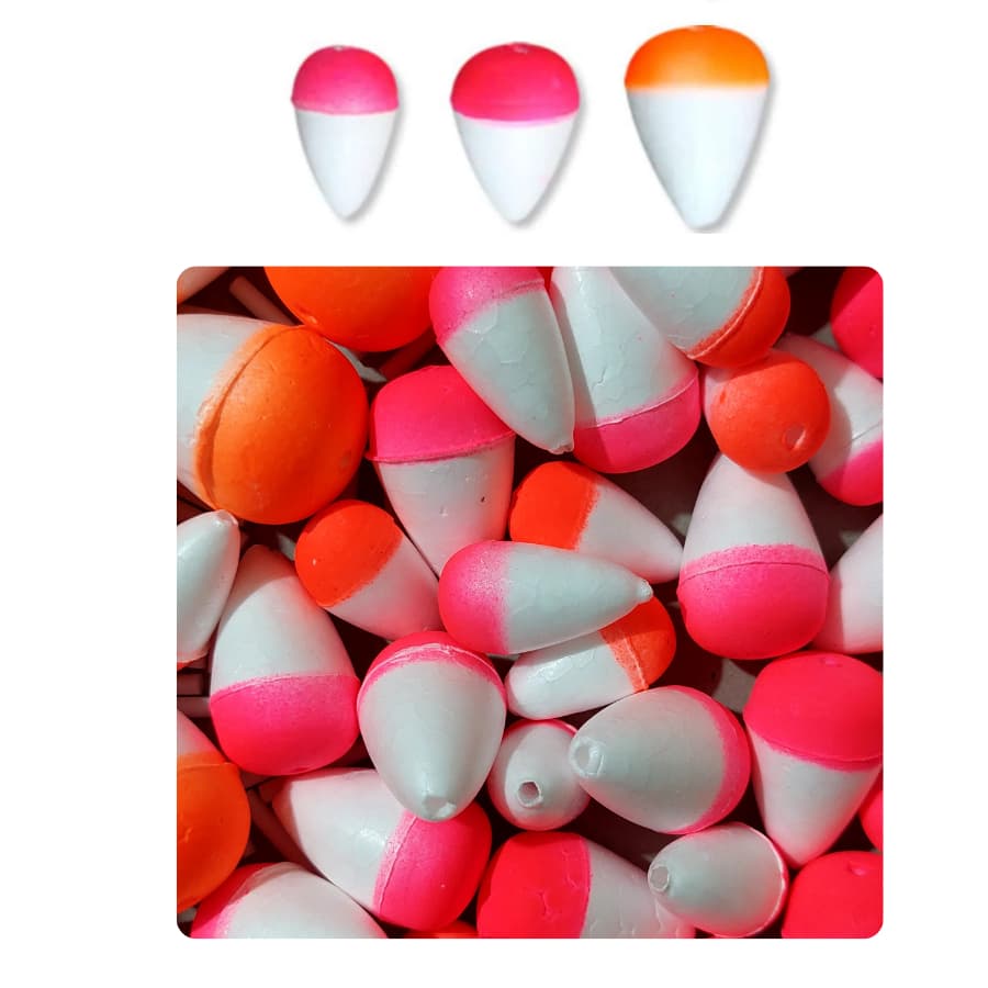 Kit boias de pesca isopor Lambari, Tilápia  c/ 30  - sendo nº 4, 5 e 6