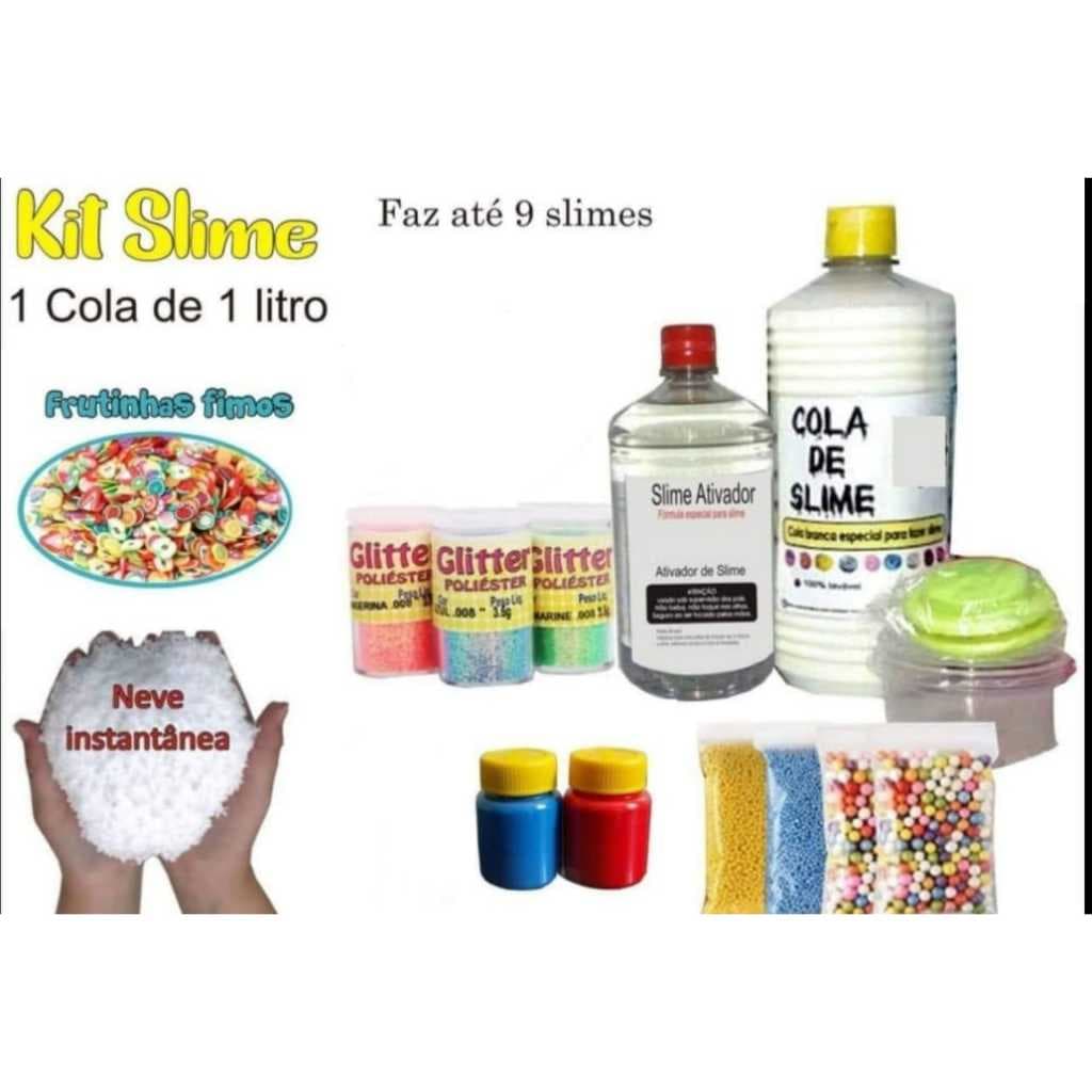 Kit Slime Completo Cola De 1 Litro