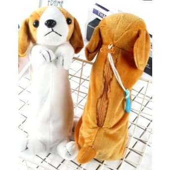 Estojo de pelúcia de cachorro cachorrinho - Lindo demais - estojo escola e presente infantil criança - 23 cm