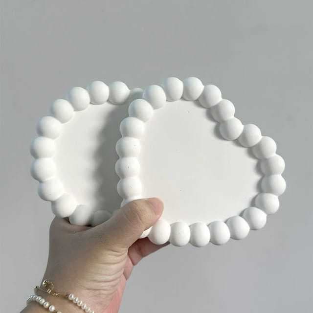 Molde De Silicone Para Resina Epóxi/ Bandeja Decoração Com Borda Cimento Gesso