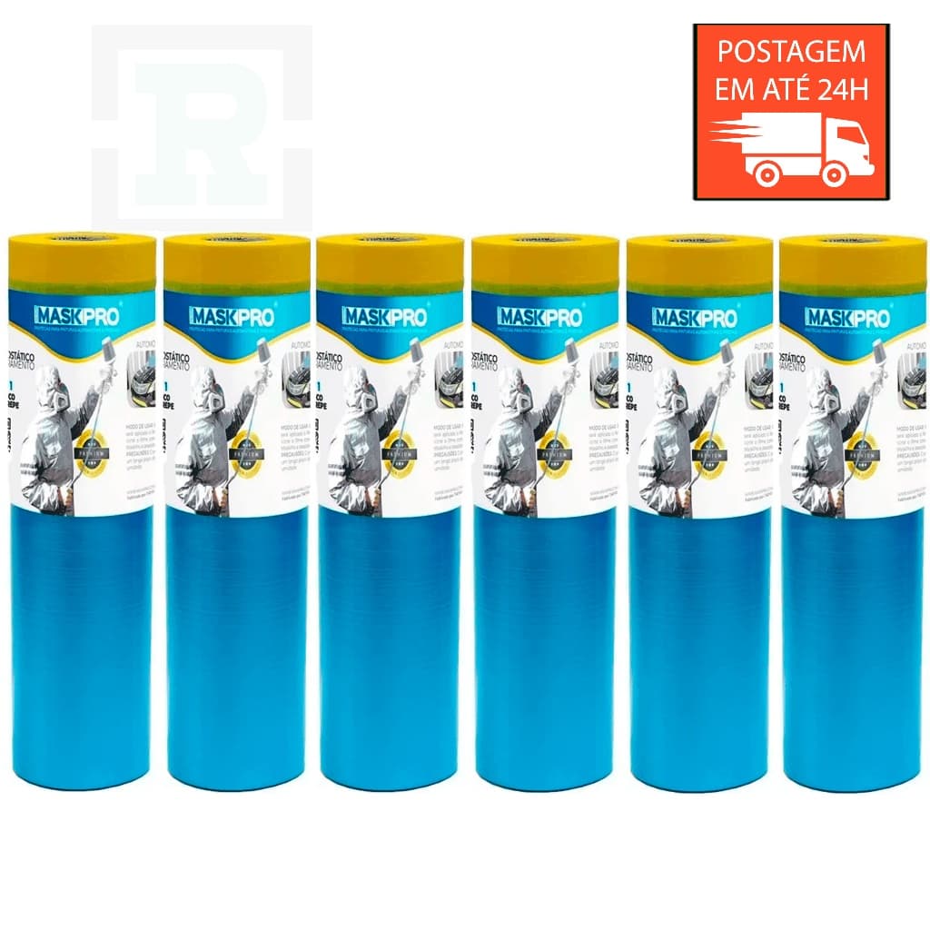 Kit 6 Filme Eletrostático de Mascaramento 1,2m X 20m