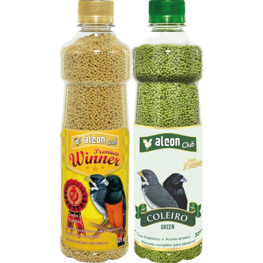 kit Torneio Alcon Verde e Alcon Winner Coleiro / Tiziu -  Extrusada Super Premium Alcon Green - 325g